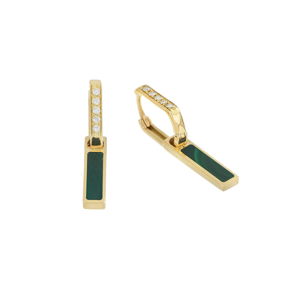 Video Unica Earrings Malachite and Diamonds