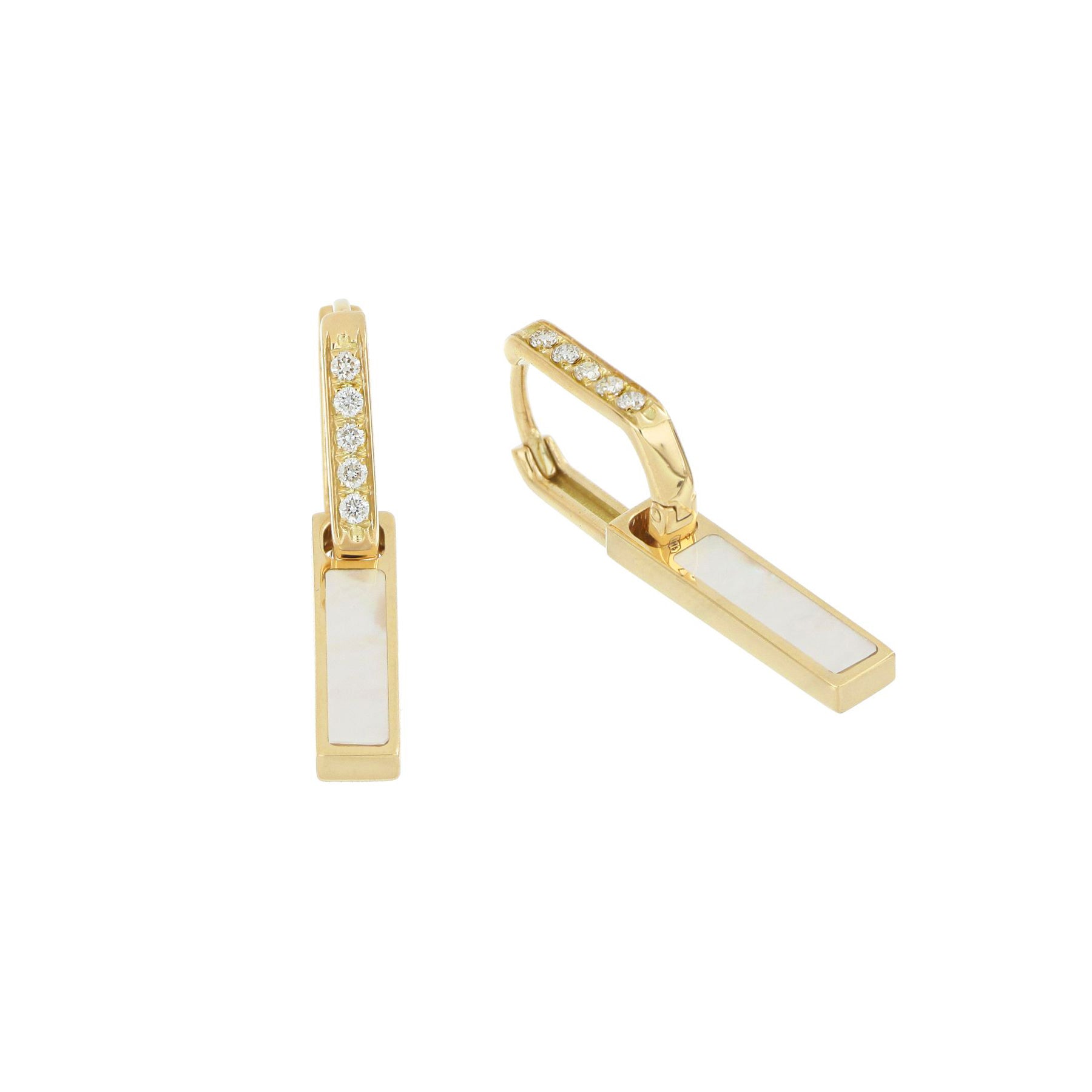 Video Unica Earrings Mother of Pearl and Diamonds