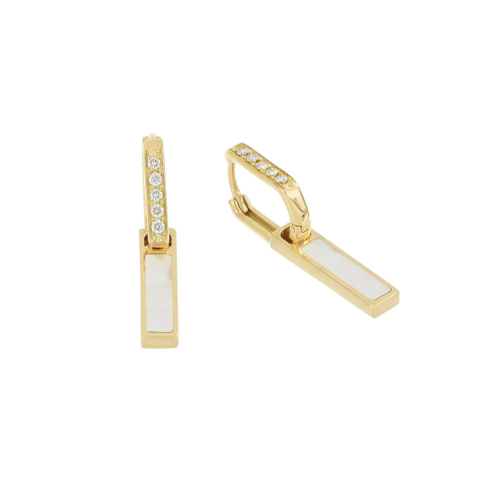 Video Unica Earrings Mother of Pearl and Diamonds