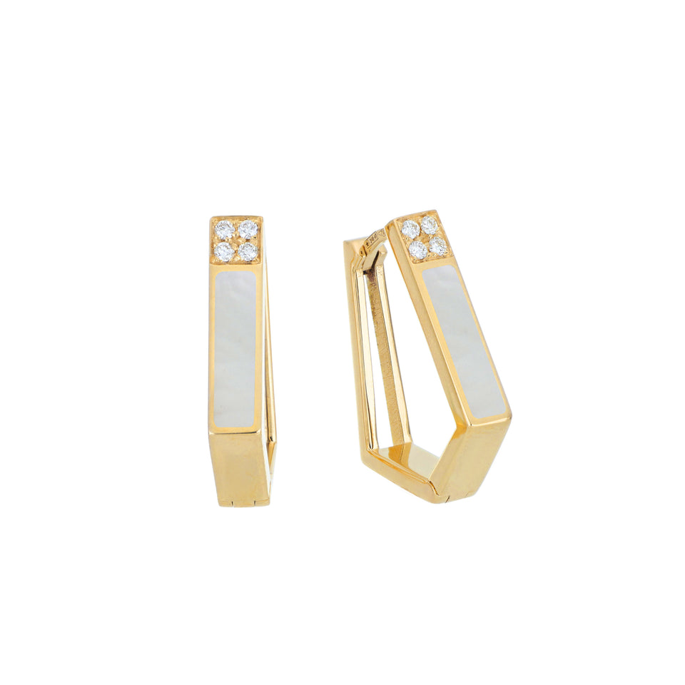 Video Unica Earrings Pentagon Mother of Pearl