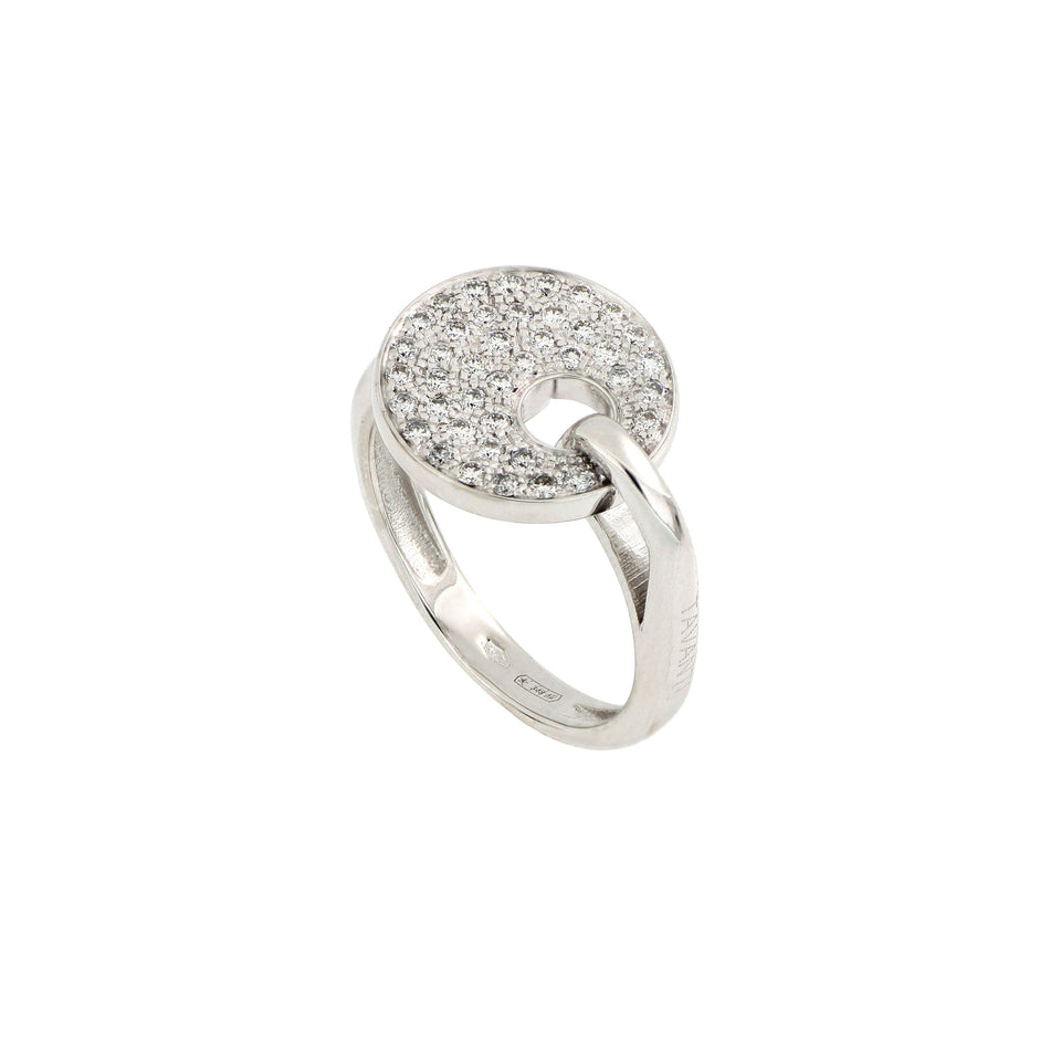 Giove Ring White Gold Diamonds Pavé