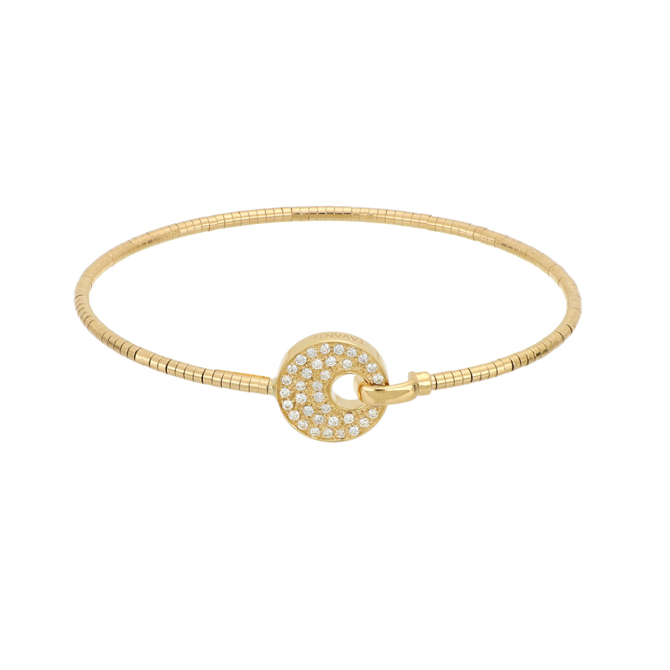 Video Giove Bangle Yellow Gold Diamonds Pavé