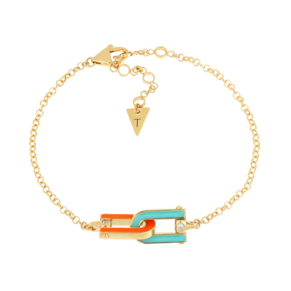 Video Legami Bracelet Orange/Aquamarine Enamel