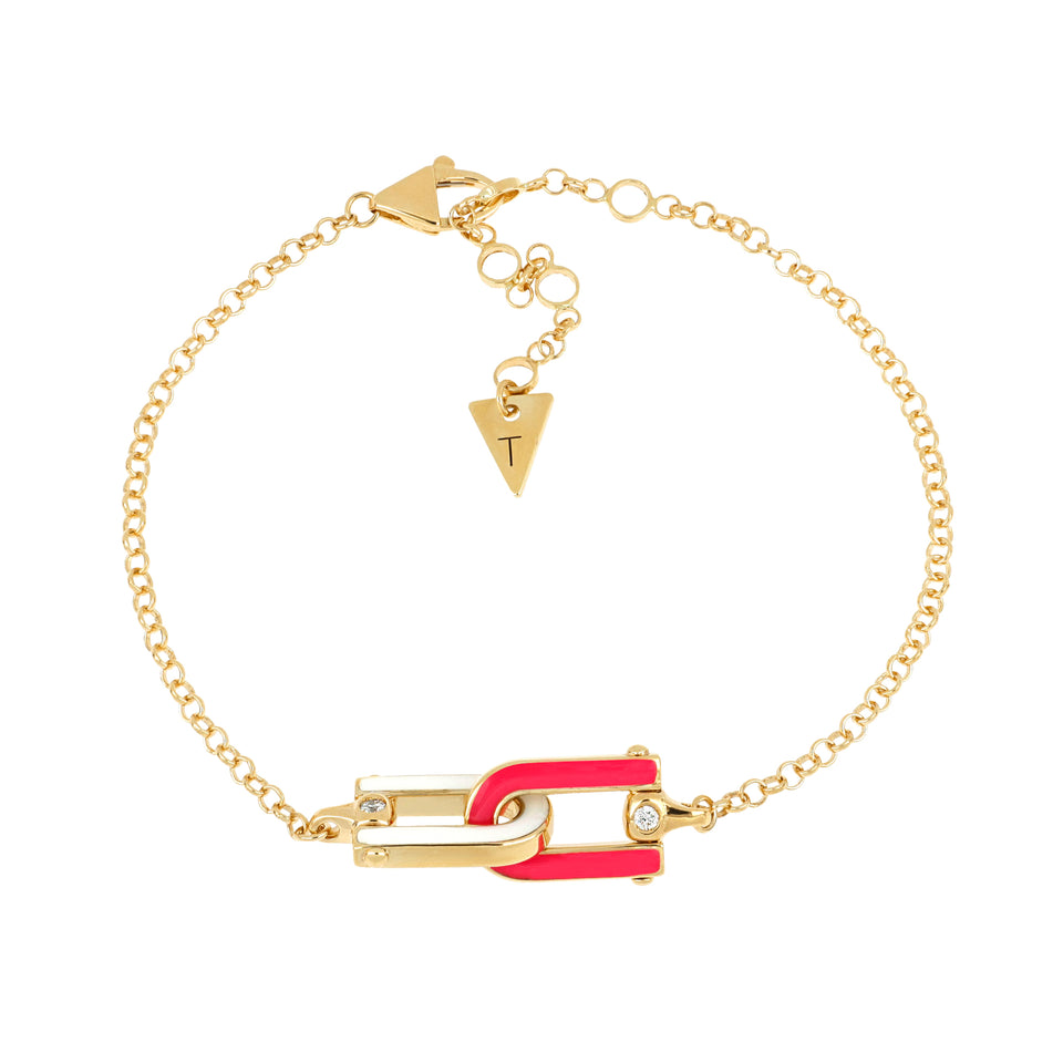 Video Legami Bracelet Pink/White Enamel