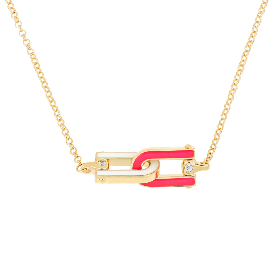 Legami Necklace Pink/White Enamel