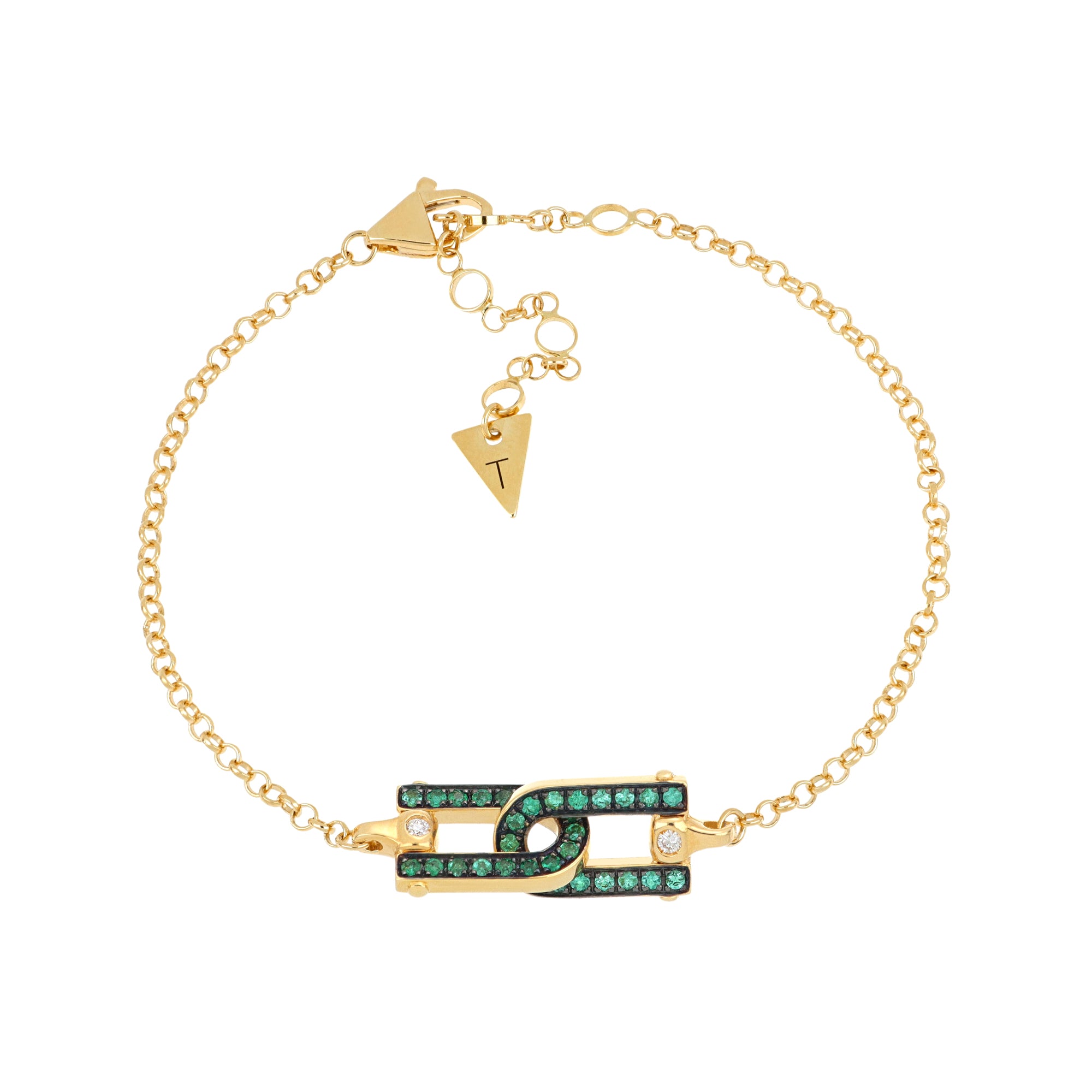 Legami Bracelet Emeralds and Diamonds - Video 