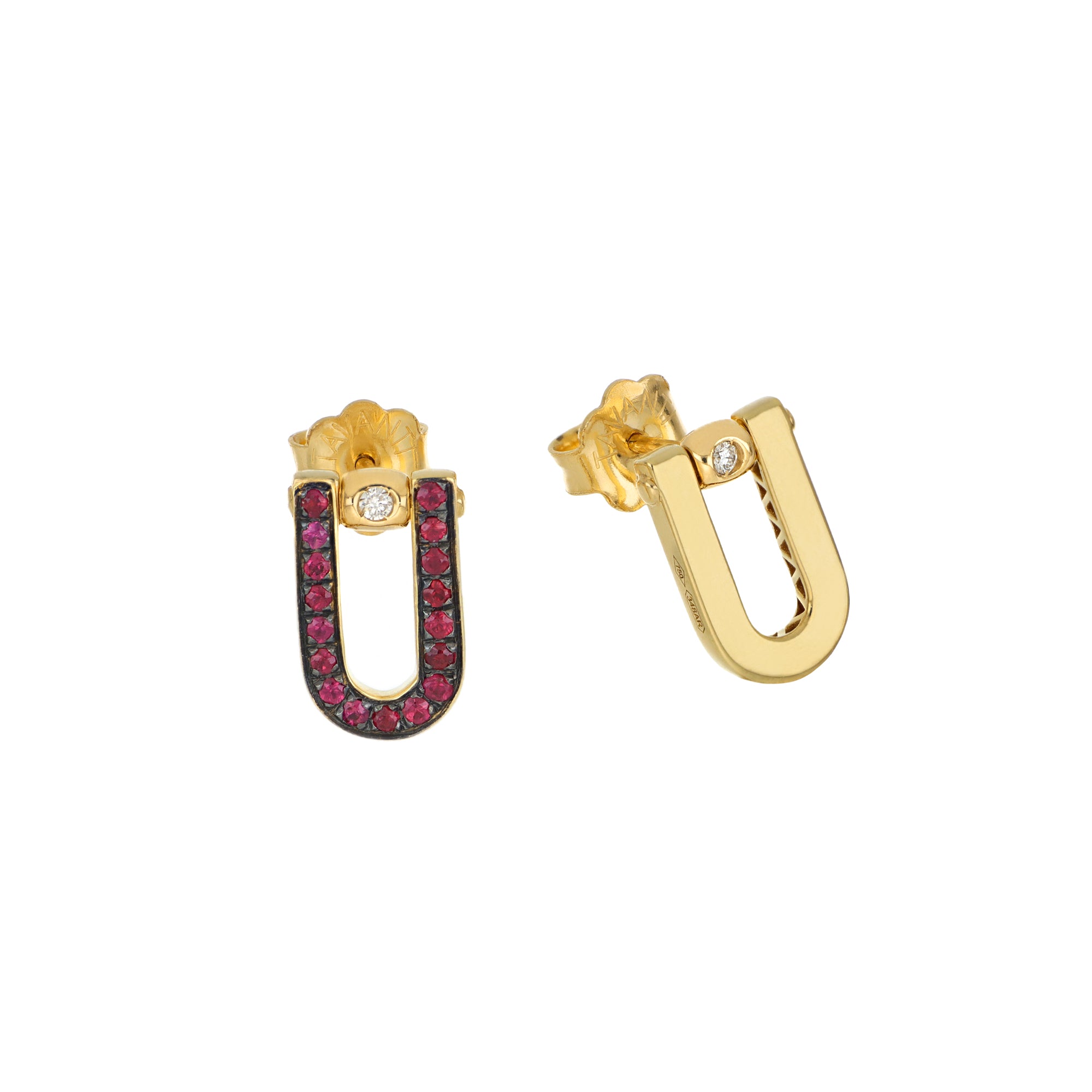Lobe Earrings Rubies and Diamonds - Video