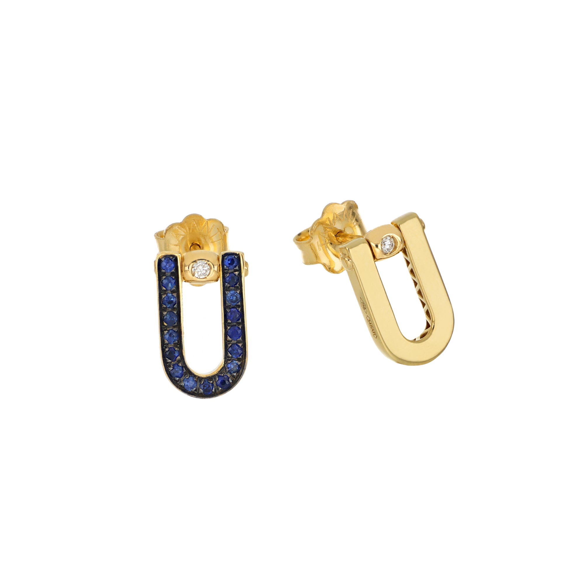 Lobe Earrings Sapphires and Diamonds - Video