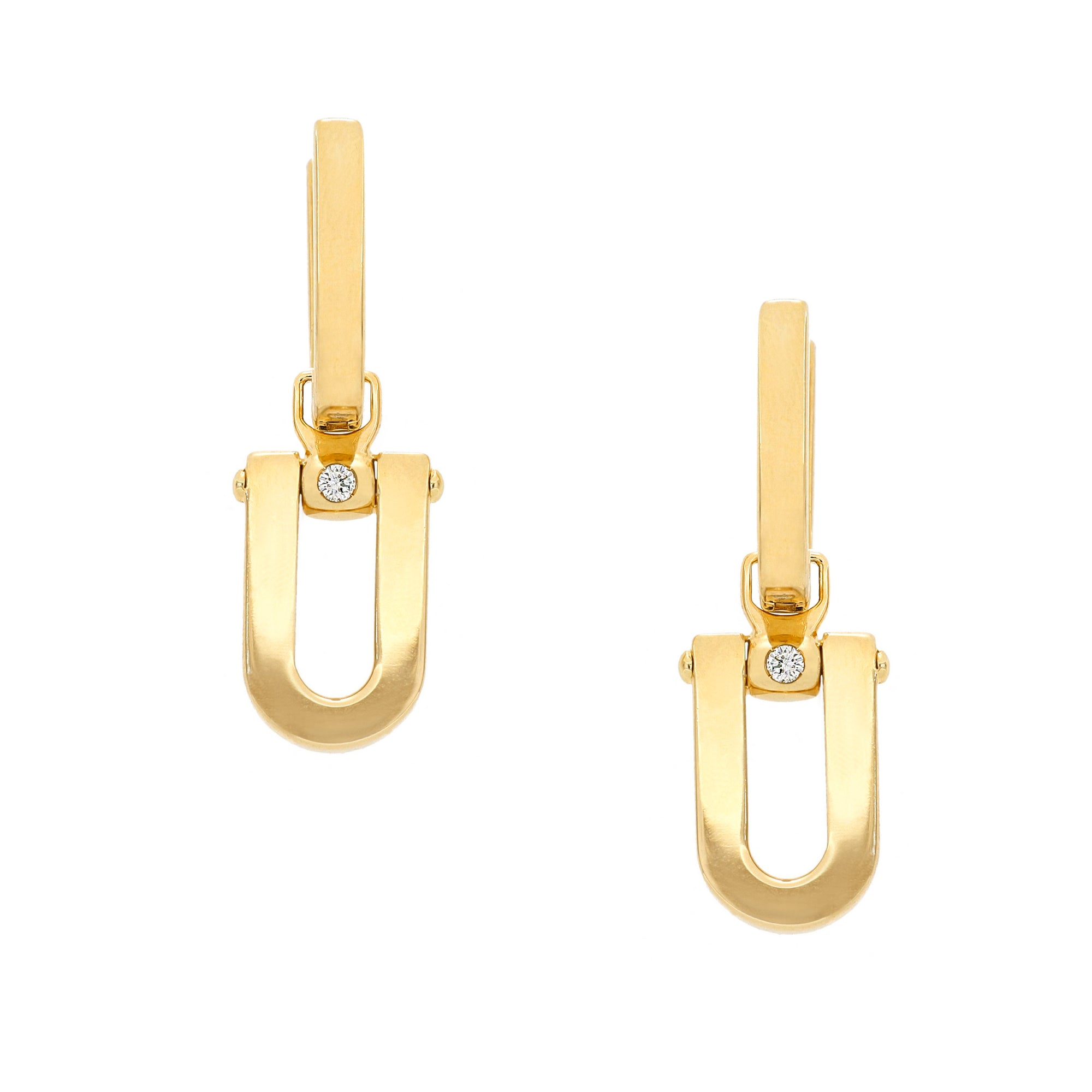 Legami Earrings Polished Gold and Diamonds - Video