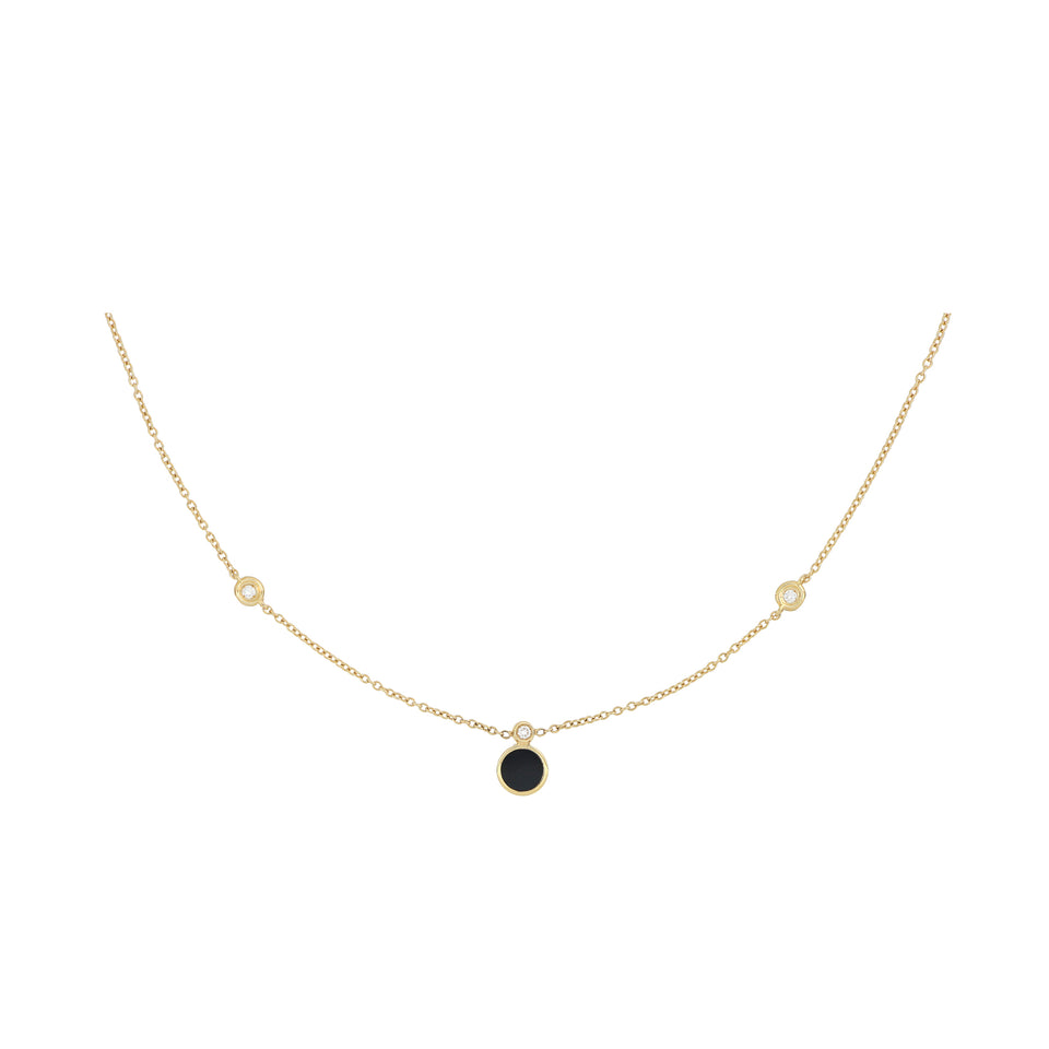 video BRIO CIRCLE NECKLACE ONIX AND DIAMONDS