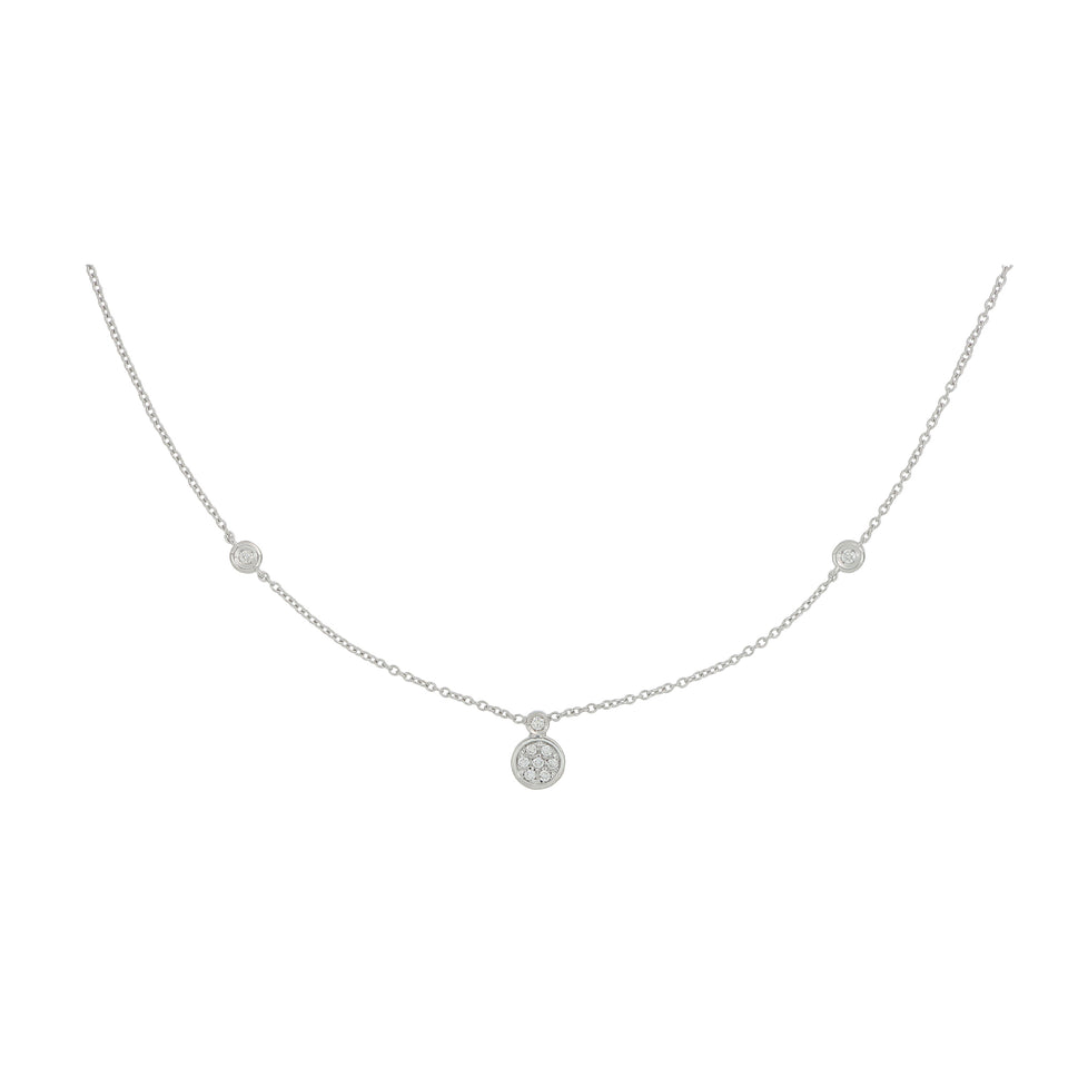 Video Brio Circle Necklace White Gold and Diamond Pavè