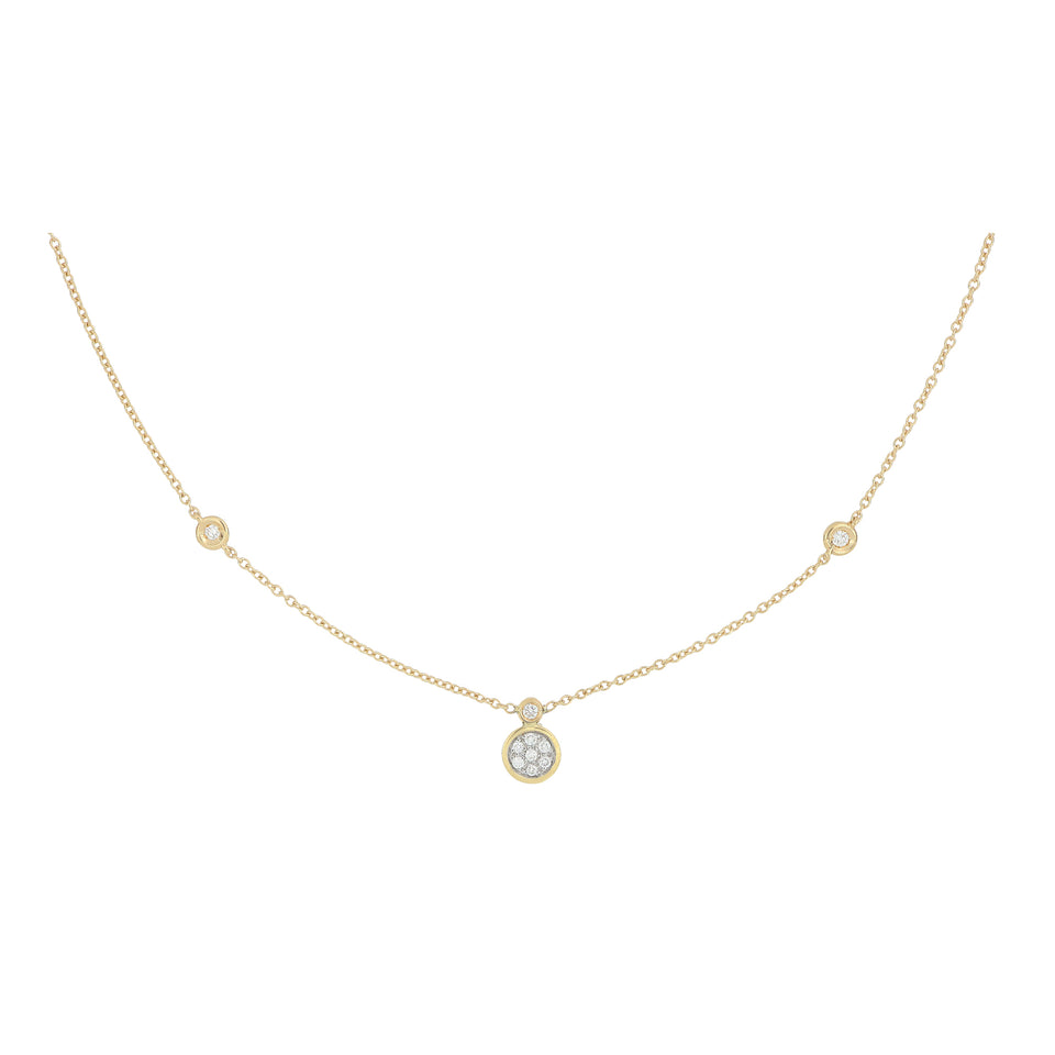 Video Brio Circle Necklace Gold and Diamond Pavè