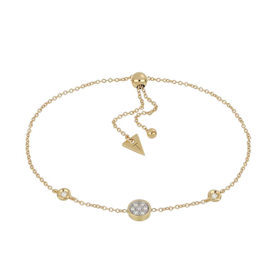 Video Brio Circle Bracelet Yellow Gold and Diamond Pavè