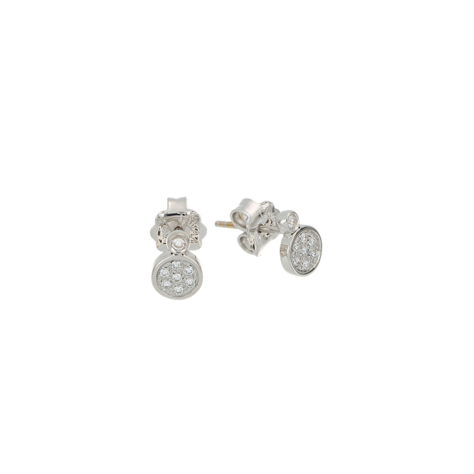 Brio Circle Earrings White Gold and Diamond Pavè