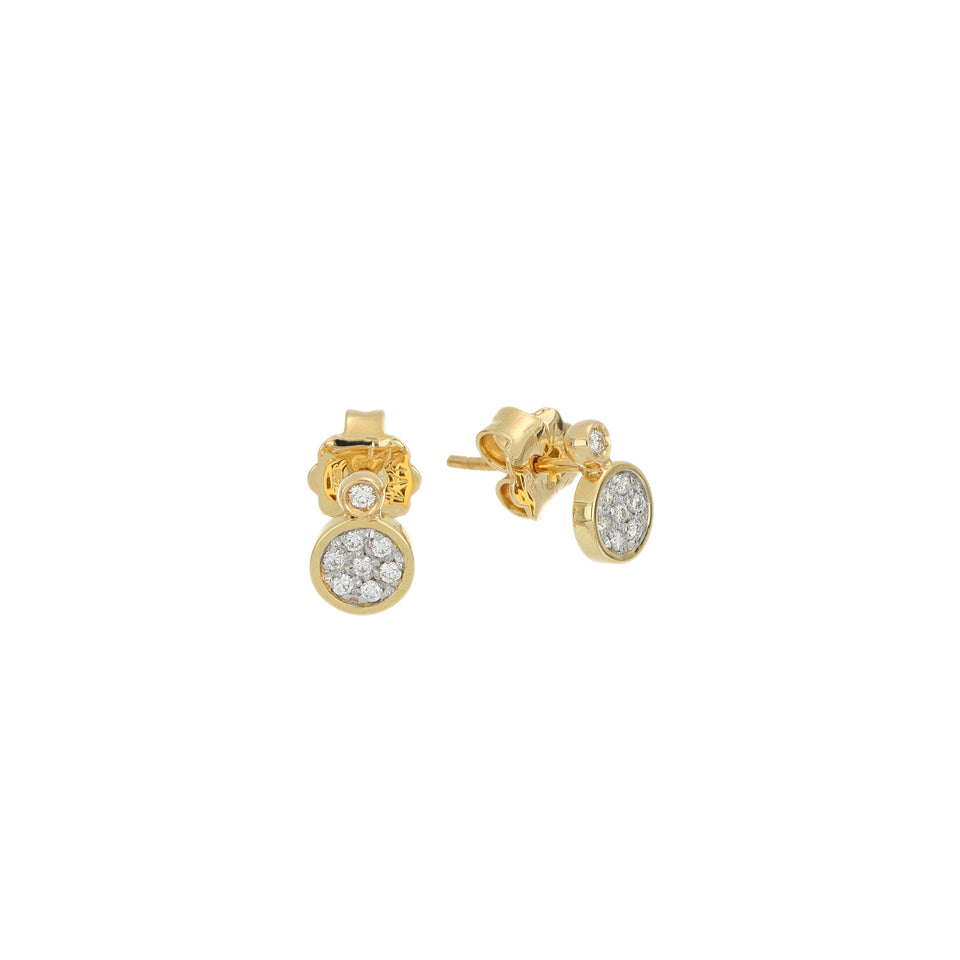 Video Brio Circle Earrings Yellow Gold and Diamond Pavè