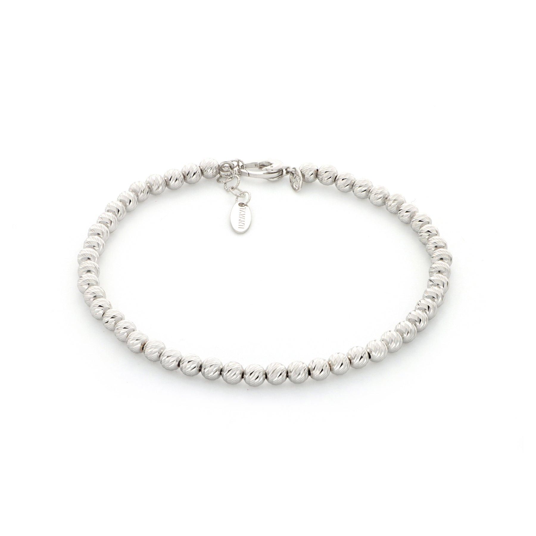 White Gold Diamond-Cut Bracelet