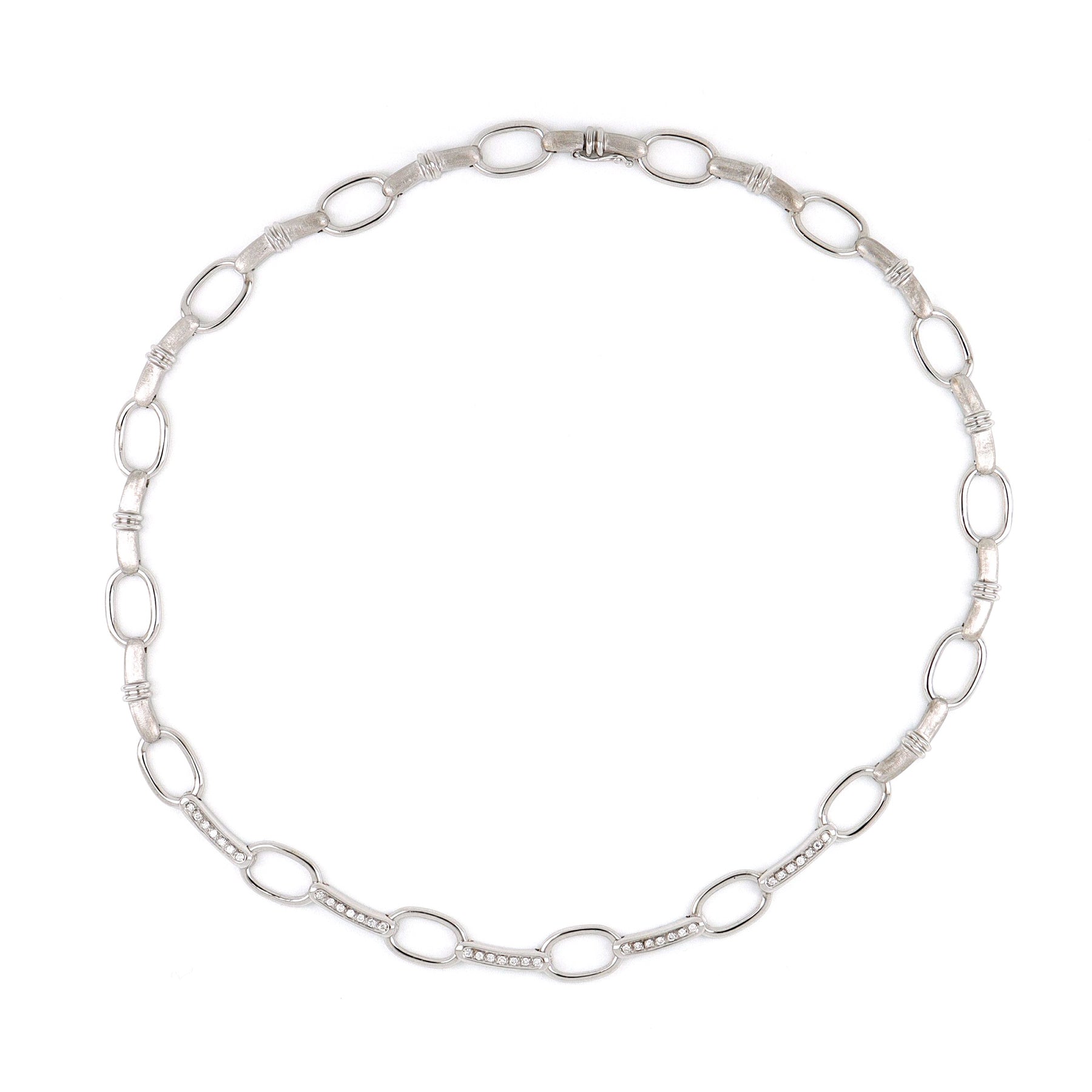 Girocollo Oro Bianco E Diamanti