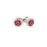White Gold Earrings With Rubies And Diamonds