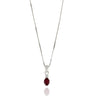Necklace With Diamond And Oval Ruby Pendant