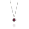 Necklace With Diamonds And Ruby (0.52) Oval Pendant