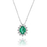 Necklace with Diamonds And Emerald Pendant