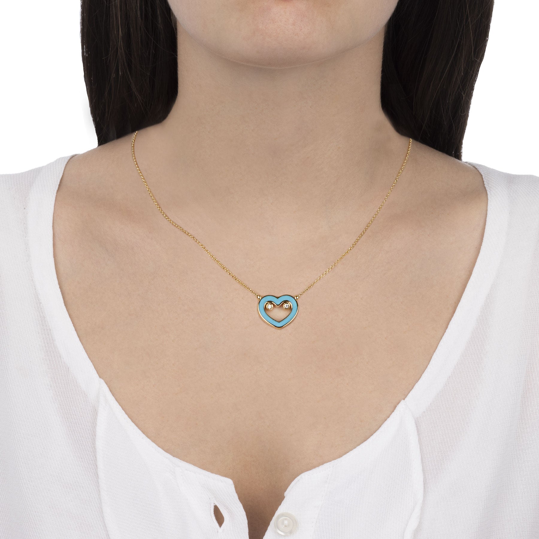 Worn Armonia Necklace Turquoise And Diamonds