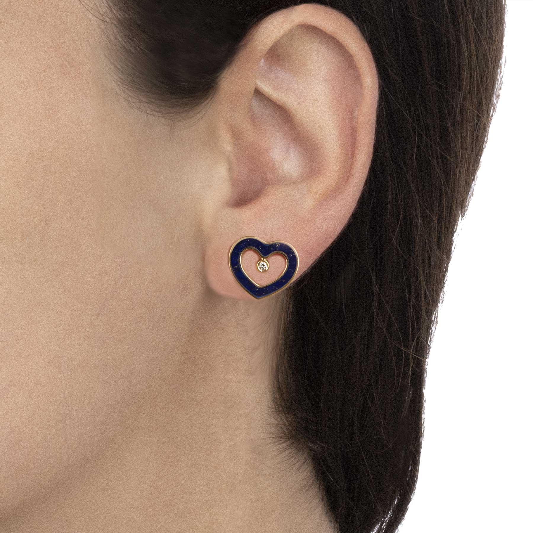 Worn Armonia Earrings Lapis lazuli and Diamonds