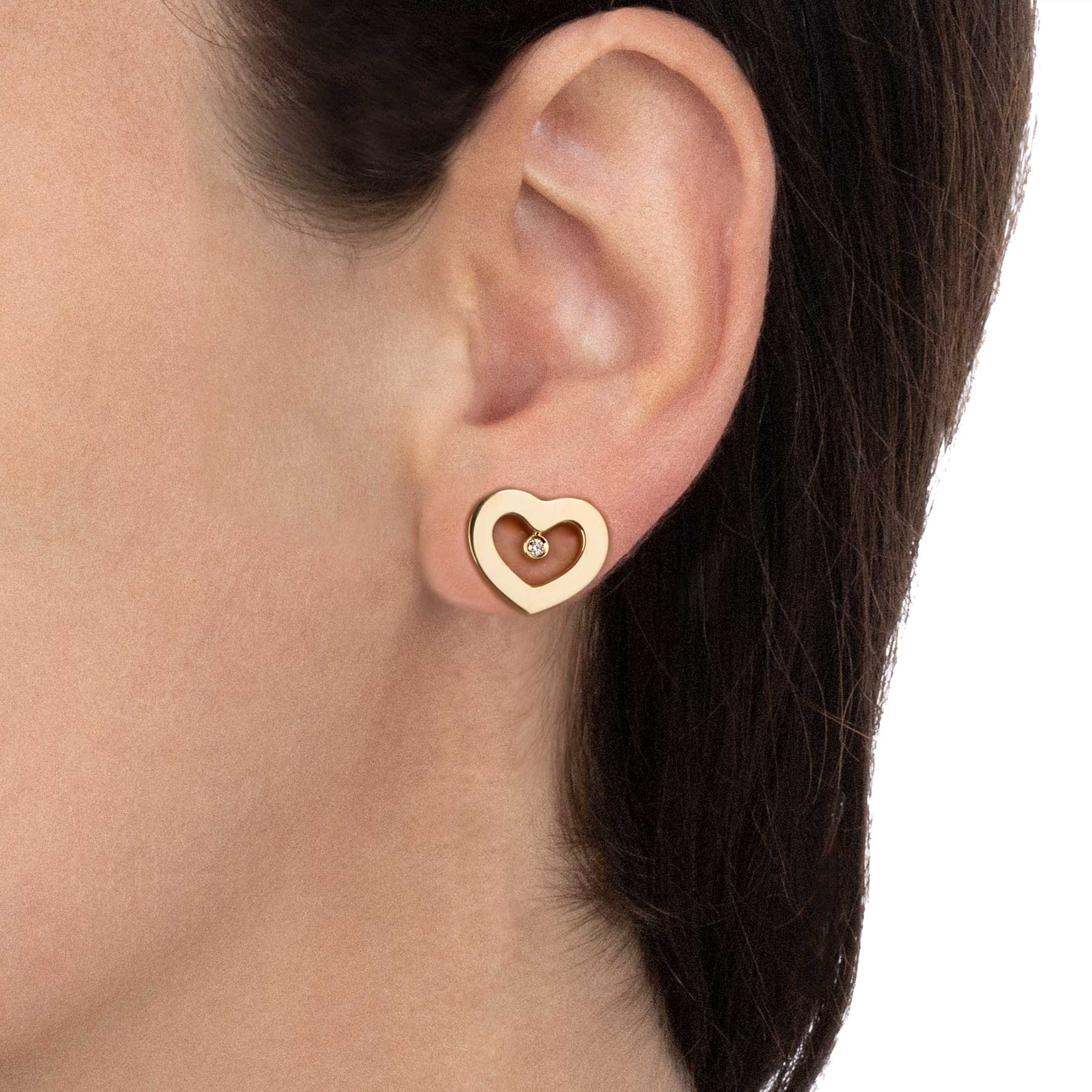 Worn Armonia Earrings Polished Gold And Diamonds