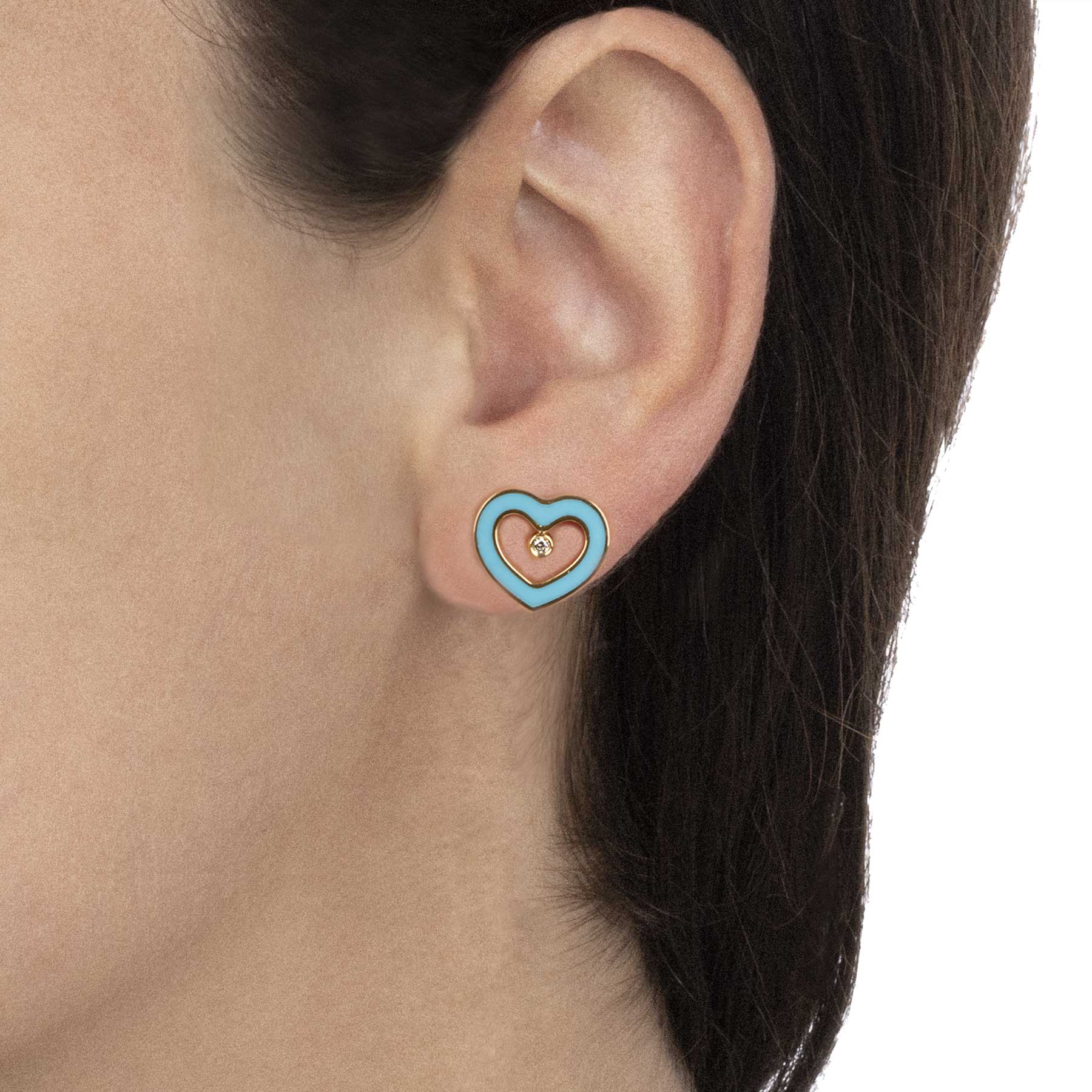 Worn Armonia Earrings Turquoise And Diamonds