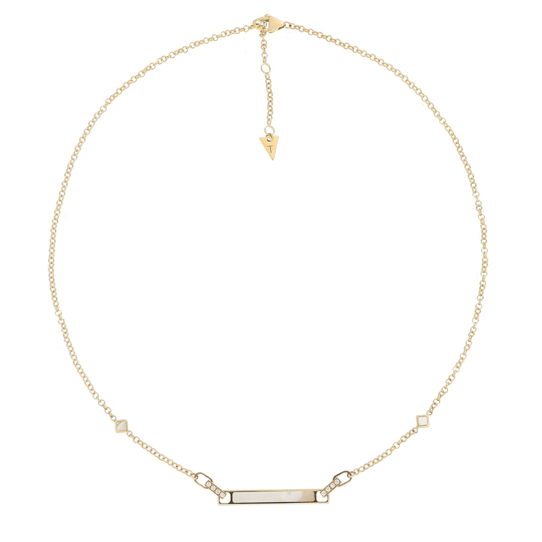 Unica Necklace Mother of Pearl and Diamonds