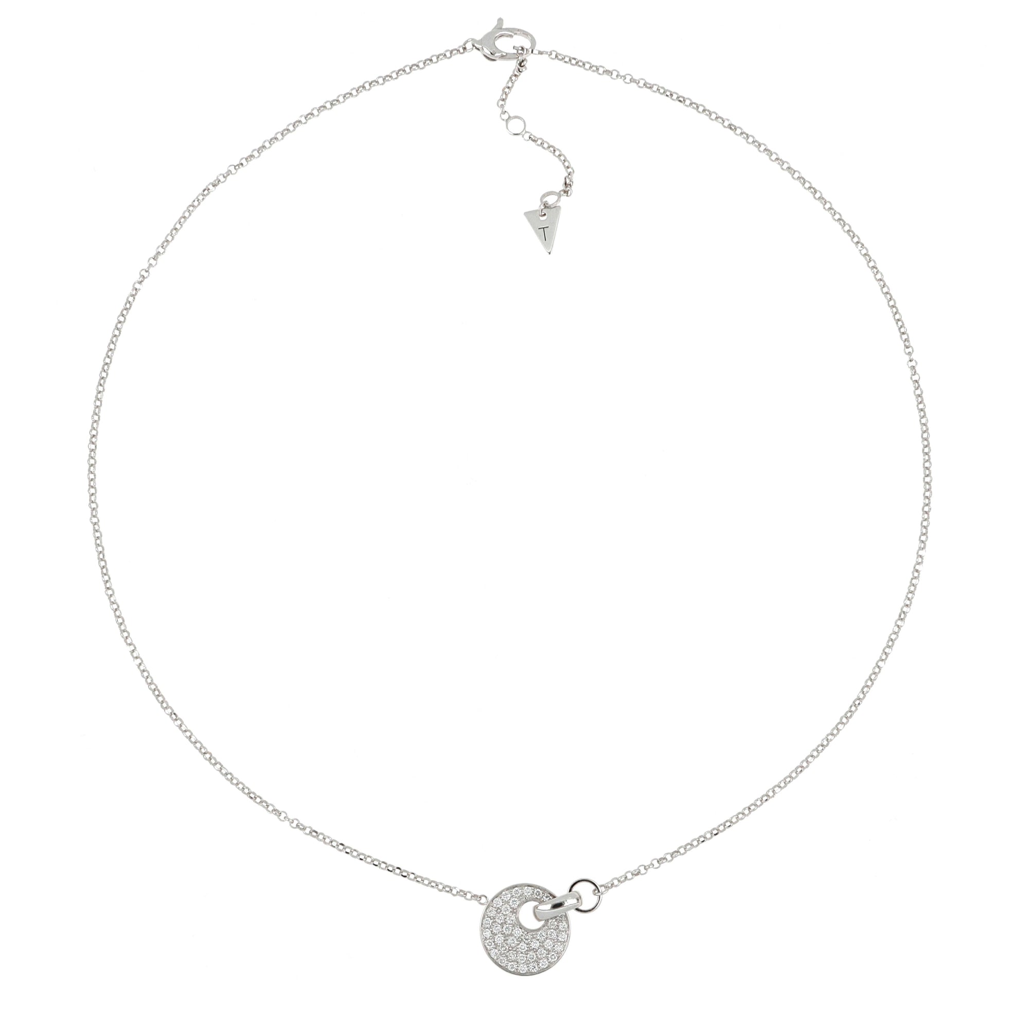 Giove Necklace White Gold Diamonds Pavé